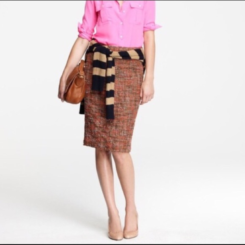 J. Crew Pencil Skirt Tweed Multi-Color Size 6